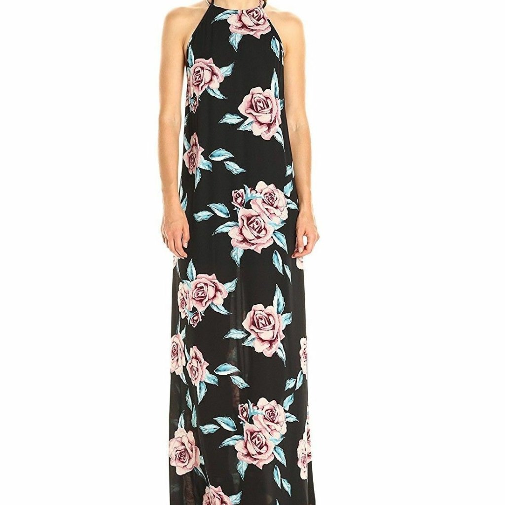 New Show Me Your Mumu Maxi Dress S Flirtini Floral Rose Halter Gown Small